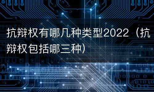 抗辩权有哪几种类型2022（抗辩权包括哪三种）