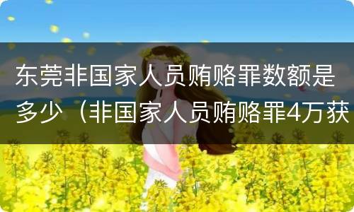 东莞非国家人员贿赂罪数额是多少（非国家人员贿赂罪4万获刑）