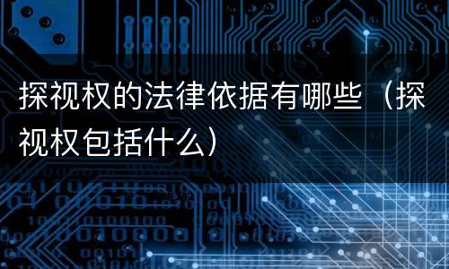 探视权的法律依据有哪些（探视权包括什么）