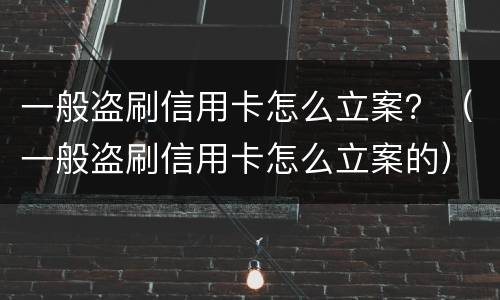 一般盗刷信用卡怎么立案？（一般盗刷信用卡怎么立案的）