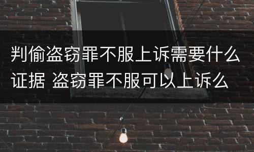 判偷盗窃罪不服上诉需要什么证据 盗窃罪不服可以上诉么