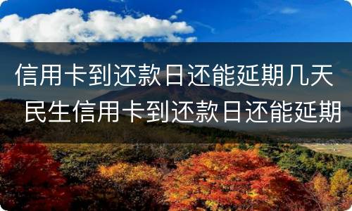 信用卡到还款日还能延期几天 民生信用卡到还款日还能延期几天