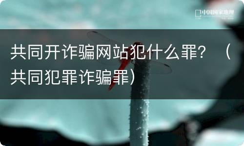 共同开诈骗网站犯什么罪？（共同犯罪诈骗罪）