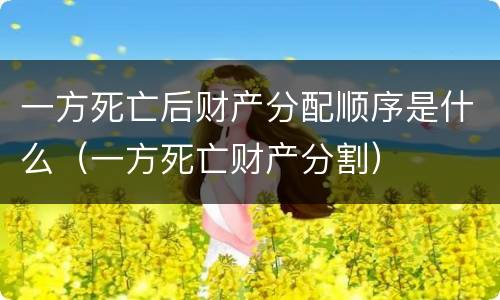一方死亡后财产分配顺序是什么（一方死亡财产分割）