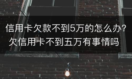 信用卡欠款不到5万的怎么办？ 欠信用卡不到五万有事情吗