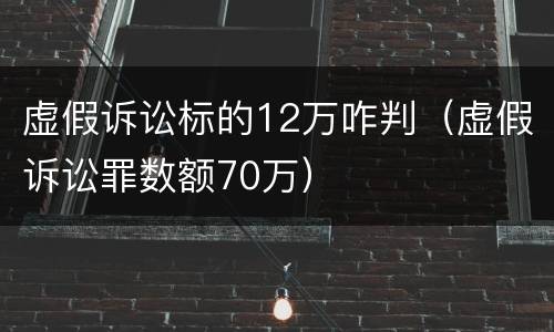 虚假诉讼标的12万咋判（虚假诉讼罪数额70万）