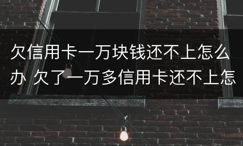 欠信用卡一万块钱还不上怎么办 欠了一万多信用卡还不上怎么办