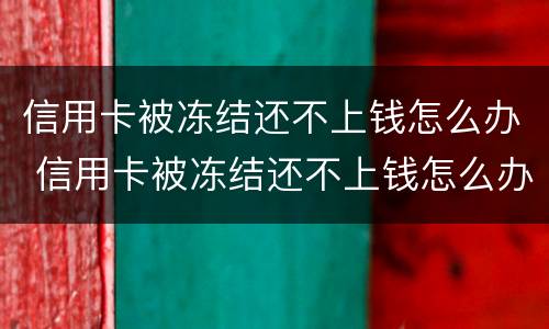信用卡被冻结还不上钱怎么办 信用卡被冻结还不上钱怎么办呢