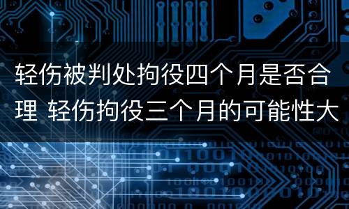 轻伤被判处拘役四个月是否合理 轻伤拘役三个月的可能性大吗