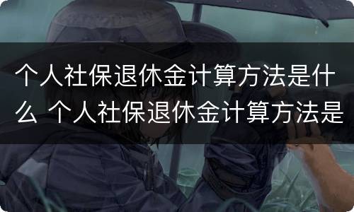 个人社保退休金计算方法是什么 个人社保退休金计算方法是什么样的