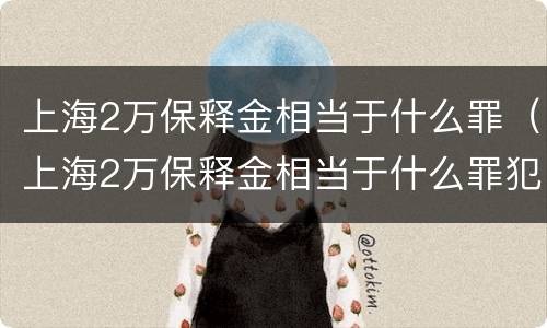 上海2万保释金相当于什么罪（上海2万保释金相当于什么罪犯）