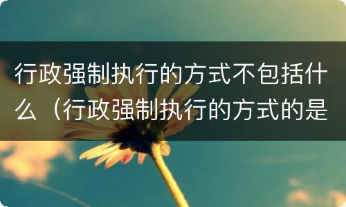 行政强制执行的方式不包括什么（行政强制执行的方式的是）