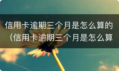 信用卡逾期三个月是怎么算的（信用卡逾期三个月是怎么算的呢）