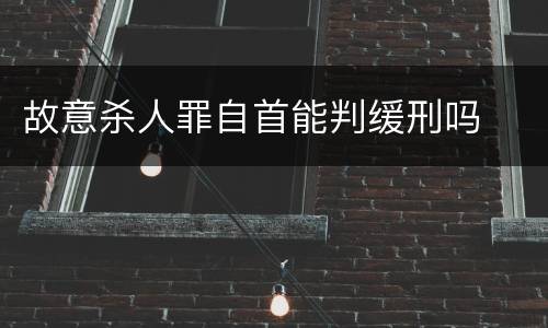 故意杀人罪自首能判缓刑吗