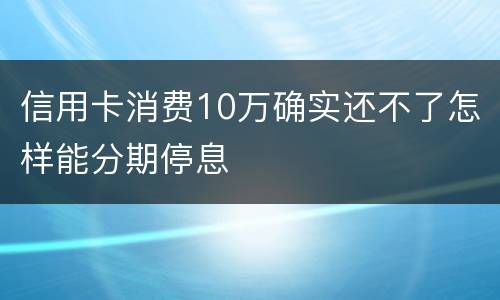 信用卡消费10万确实还不了怎样能分期停息
