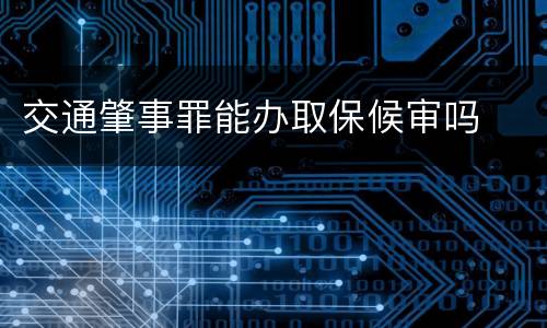 交通肇事罪能办取保候审吗