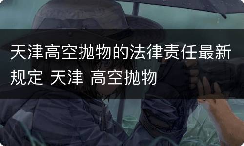 天津高空抛物的法律责任最新规定 天津 高空抛物
