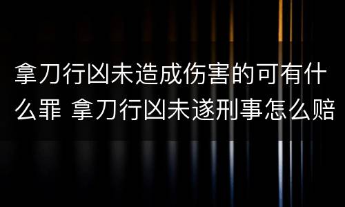 拿刀行凶未造成伤害的可有什么罪 拿刀行凶未遂刑事怎么赔偿