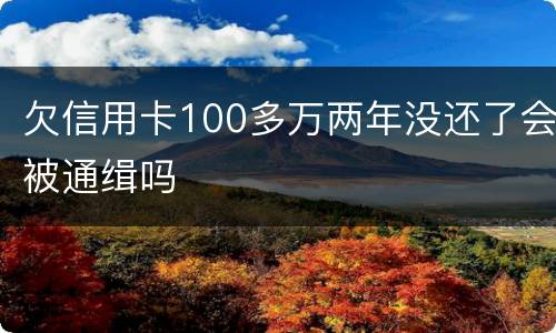 欠信用卡100多万两年没还了会被通缉吗