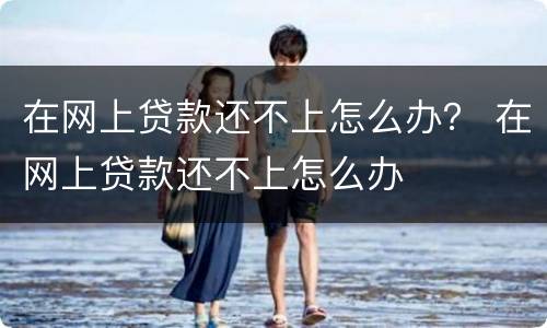 在网上贷款还不上怎么办？ 在网上贷款还不上怎么办