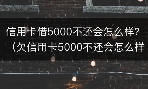 信用卡借5000不还会怎么样？（欠信用卡5000不还会怎么样）