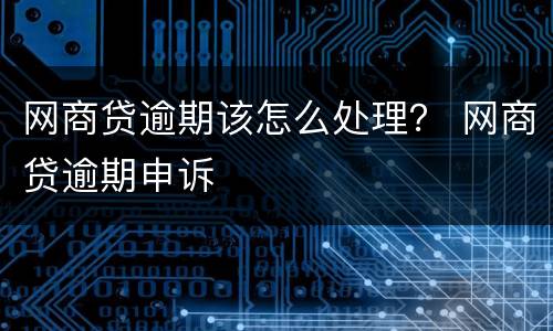 网商贷逾期该怎么处理？ 网商贷逾期申诉