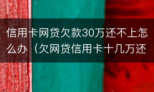 信用卡网贷欠款30万还不上怎么办（欠网贷信用卡十几万还不上怎么办）