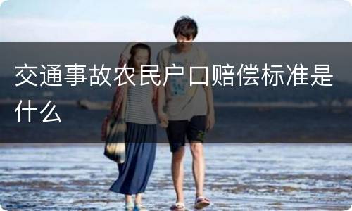 交通事故农民户口赔偿标准是什么