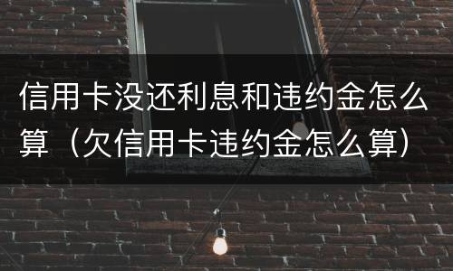 信用卡没还利息和违约金怎么算（欠信用卡违约金怎么算）