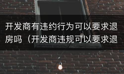 开发商有违约行为可以要求退房吗（开发商违规可以要求退房吗）