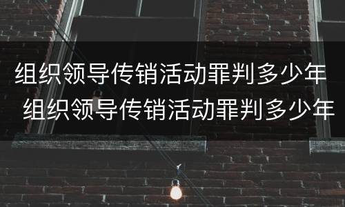 组织领导传销活动罪判多少年 组织领导传销活动罪判多少年徒刑