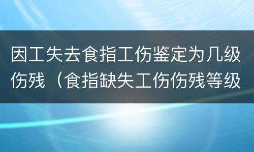因工失去食指工伤鉴定为几级伤残（食指缺失工伤伤残等级）