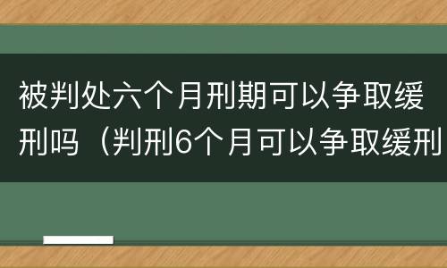 被判处六个月刑期可以争取缓刑吗（判刑6个月可以争取缓刑吗）