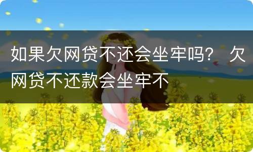 如果欠网贷不还会坐牢吗？ 欠网贷不还款会坐牢不