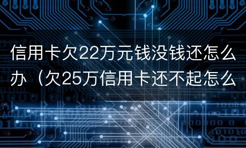 信用卡欠22万元钱没钱还怎么办（欠25万信用卡还不起怎么办）