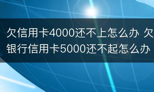 欠信用卡4000还不上怎么办 欠银行信用卡5000还不起怎么办
