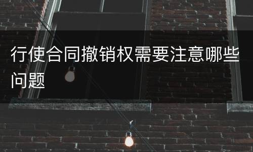 行使合同撤销权需要注意哪些问题