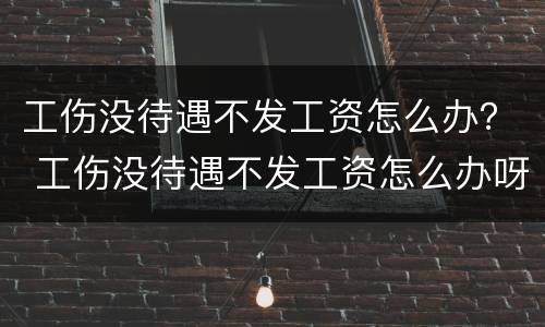 工伤没待遇不发工资怎么办？ 工伤没待遇不发工资怎么办呀