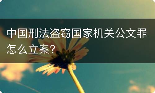 中国刑法盗窃国家机关公文罪怎么立案?