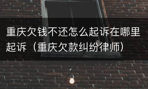 重庆欠钱不还怎么起诉在哪里起诉（重庆欠款纠纷律师）