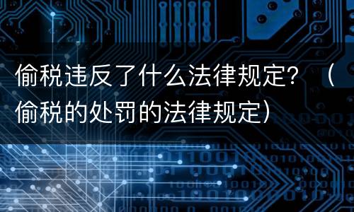 偷税违反了什么法律规定？（偷税的处罚的法律规定）