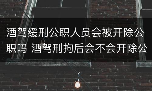 酒驾缓刑公职人员会被开除公职吗 酒驾刑拘后会不会开除公职