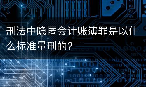 刑法中隐匿会计账簿罪是以什么标准量刑的?