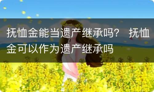 抚恤金能当遗产继承吗？ 抚恤金可以作为遗产继承吗