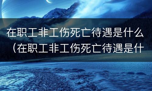 在职工非工伤死亡待遇是什么（在职工非工伤死亡待遇是什么意思）