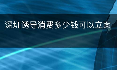 深圳诱导消费多少钱可以立案