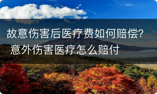 故意伤害后医疗费如何赔偿？ 意外伤害医疗怎么赔付
