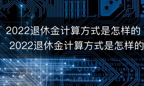 2022退休金计算方式是怎样的 2022退休金计算方式是怎样的呀