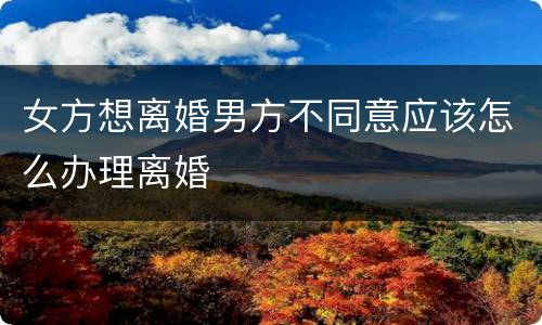 女方想离婚男方不同意应该怎么办理离婚
