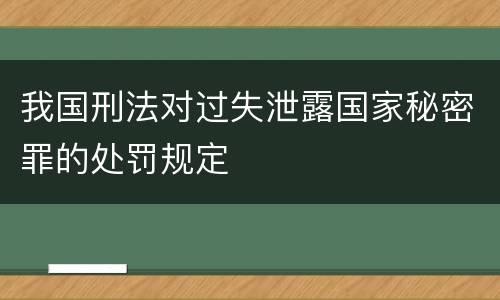 我国刑法对过失泄露国家秘密罪的处罚规定